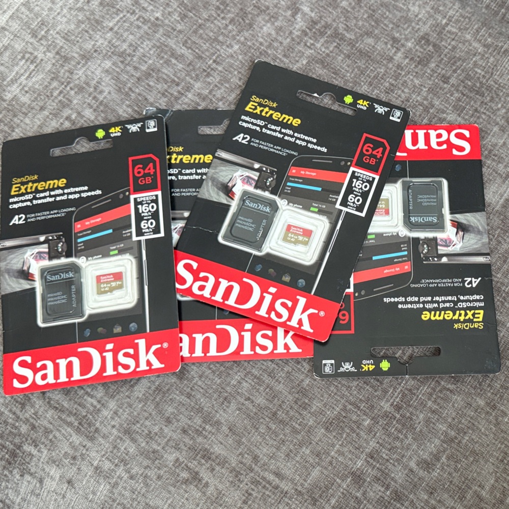 SanDisk Extreme 64GB Memory Card - Black and Red